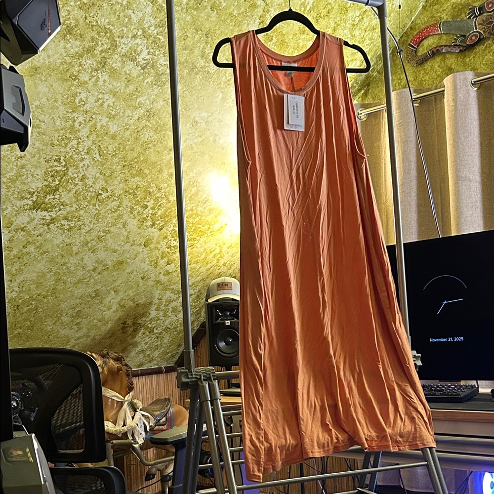 NWT LuLaRoe Light Orange Charlotte Tank Dress 2X.